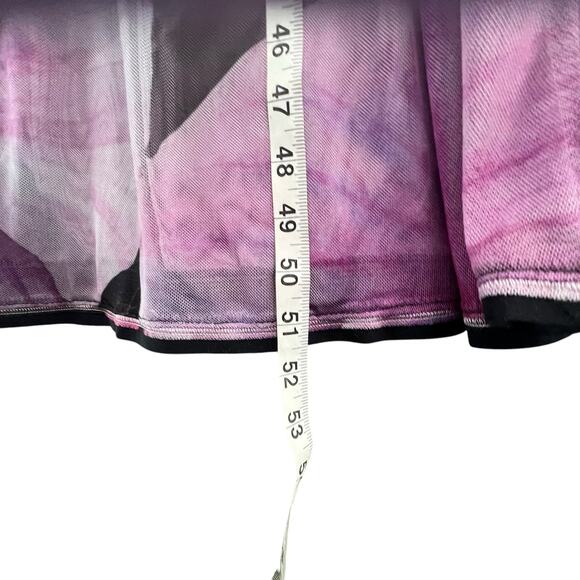 Beate Heymann Orchid Maxi Dress Womens 8 Black Purple Sheer Stretch Boho Chic - Picture 8 of 13